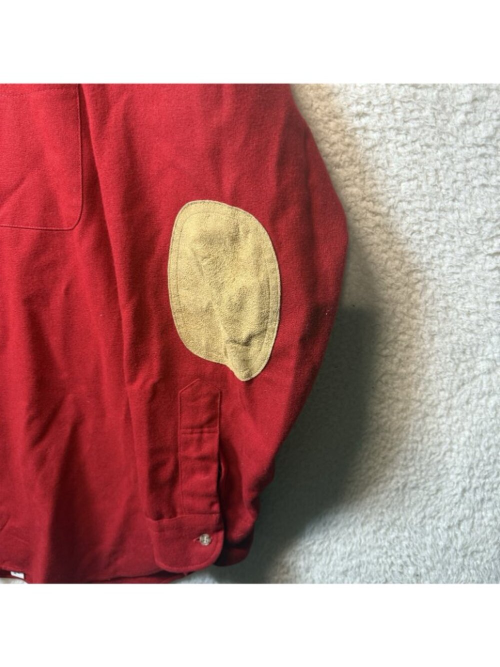 Vintage Pendleton Trail Shirt Mens XL Red 100% Pure Virgin Wool Elbow Patches - Picture 3 of 7